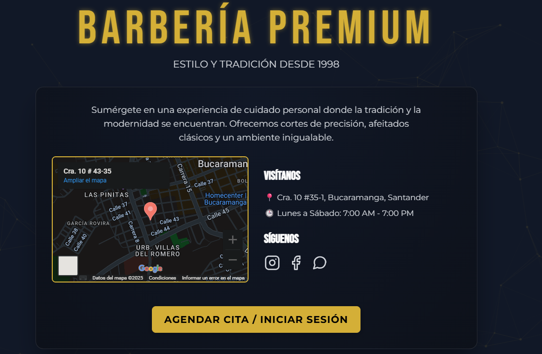 Sistema de agendamiento de citas Barberia Premium